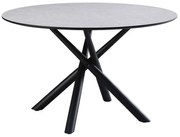 Τραπέζι Votsalo 02-0587 Φ120x75cm Stone Grey-Black Μέταλλο,Ξύλο