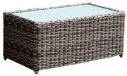 Τραπέζι Σαλονιού 100x50x45cm ARIZONA ALU/Wicker Grey Brown
