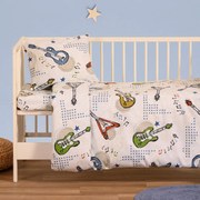 Σετ Σεντόνια Φανελένια Κούνιας 120x170εκ. Music Ice Winter Line Melinen 20004087