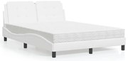 vidaXL Σκελετός Κρεβατιού Χωρίς Στρώμα Zadar Λευκό 140x190εκ.από Συνθετικό Δέρμα