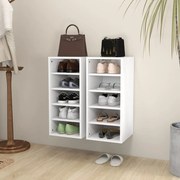 vidaXL Παπουτσοθήκες 2 τεμ. Λευκές 31,5 x 35 x 70 εκ. από Μοριοσανίδα