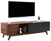 Έπιπλο Τηλεόρασης Hudson HM9748 180x40x50cm Mdf Dark Grey-Walnut Mdf