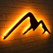 Διακοσμητικό Τοίχου Με Φως Led Mountain 395NGR1906 70x25cm Yellow-Black Wallity Mdf