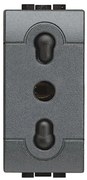 Πρίζα 1 Στοιχείου 2Π+Γ 10/16Α Μαύρο Bticino L4180 Legrand-L4180-Μαύρο L4180