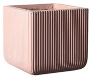 Supergreens Γλάστρα Πήλινη Τετράγωνη ''Stripe'' Σομόν M 31x31x28 εκ.