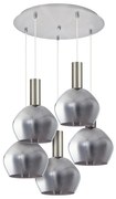 Φωτιστικό Οροφής Adept Tube 77-8404 43x43x300cm 5xE27 60W Nickel-Smoke Homelighting