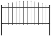 vidaXL Κάγκελα Περίφραξης με Λόγχες Μαύρα (0,5-0,75) x 1,7 μ. Ατσάλινα