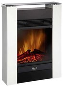 Ηλεκτρικό Τζάκι Επιδαπέδιο 1500W Λευκό-Μαύρο Γυάλινο Ράφι Dimplex Gisella White 208392F Sieline 208392F Μαύρο-Λευκό