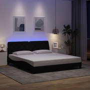 Σκελετός Κρεβατιού με LED Χωρίς Στρώμα Μαύρο 180x200 εκ.