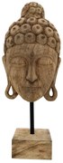 Επιτραπέζιο διακοσμητικό βούδας Mask Inart φυσικό μάνγκο ξύλο-μέταλλο 20x18.5x48.5εκ