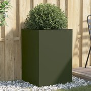 vidaXL Ζαρντινιέρα Λαδί 52x48x75 εκ. από Χάλυβα Ψυχρής Έλασης