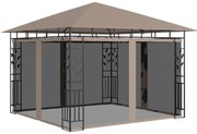 vidaXL Κιόσκι με Αντικουνουπικό Δίχτυ Taupe 3x3x2,73 μ. / 180 γρ./μ²