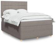 Κρεβάτι Boxspring με Στρώμα Taupe 140x200 εκ. Υφασμάτινο - Μπεζ-Γκρι