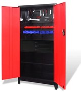 vidaXL Ντουλάπα Εργαλείων με Εργαλ. Μαύρη/Κόκκινη 90x40x180εκ Ατσάλ.
