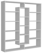Βιβλιοθήκη Ample Megapap χρώμα λευκό 125x22x135,7εκ.