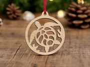 Σετ των 3 Intra απο ξύλο plywood 3mm-4mm πάχος – Χριστουγεννιάτικη μπάλα χελώνας στολίδι 40x40 cm INTRAVECTRY-MY549090