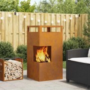 vidaXL Φωτιά Καφέ 50 x 50 x 100 cm Ατσάλι σκληρυθέν στον αέρα