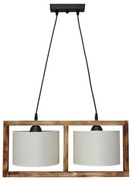 Κρεμαστό Φωτιστικό Οροφής HKF 2L εφέ καμένου Ξύλου WOOD Heronia-14-0222-Λευκό 14-0222