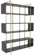Βιβλιοθήκη Bruti 875ZNA4509 120x29,6x180cm Anthracite-Gold