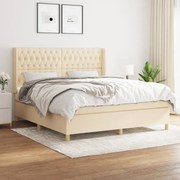 ΚΡΕΒΑΤΙ BOXSPRING ΜΕ ΣΤΡΩΜΑ ΚΡΕΜ 180X200 ΕΚ. ΥΦΑΣΜΑΤΙΝΟ 3132254