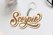 Intra απο ξύλο plywood 3mm-4mm πάχος – Scorpio Zodiac Key Chain Δίασταση 20x20 cm INTRAFABR-96829783
