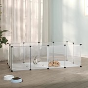 vidaXL Κλουβί Μικρών Ζώων Διαφανές 144x74x46,5 εκ Πολυπροπυλ. &amp; Ατσάλι