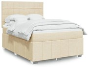 vidaXL Κρεβάτι Boxspring με Στρώμα Κρεμ 160x200 εκ. Υφασμάτινο