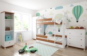 Παιδική Κουκέτα  με  Συρτάρι House  White + Coffee  80x180cm  BC50026 BabyCute (Δώρο τα Στρώματα)