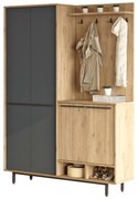 Intrahome Έπιπλο εισόδου Cloat με αποθηκευτικό χώρο Intrahome σε φυσική-ανθρακί απόχρωση 147.4x35.5x195.6εκ | SKU: INTRAPA-287111324