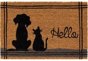 Πατάκι Εισόδου E-Coco Cat Dog Hello 029 40x60cm Natural-Black Sdim 40Χ60