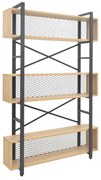 Βιβλιοθήκη Fifer pakoworld σε oak-μαύρη απόχρωση 120x28x185εκ (1 τεμάχια)