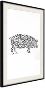 Αφίσα - Curly Pig  - 40x60 - Μαύρο - Με πασπαρτού