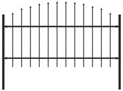 vidaXL Κάγκελα Περίφραξης με Λόγχες Μαύρα (1,-1,25) x 1,7 μ. Ατσάλινα