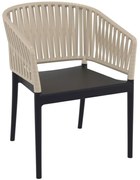Πολυθρόνα Portofino 20.088 58x58x80cm Black-Taupe Siesta
