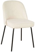 Καρέκλα Votsalo 03-1043 50x60x82cm Cream-Black Μέταλλο,Ύφασμα
