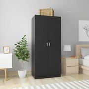 Ντουλάπα Μαύρη 80 x 52 x 180 εκ. από Επεξ. Ξύλο 800622