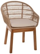 ΠΟΛΥΘΡΟΝΑ AMORA  TEAK ΠΟΔΙΑ ΣΚΕΛΕΤΟΣ ΑΛΟΥΜΙΝΙΟΥ &amp; POLYRATTAN 64x60x87Yεκ.