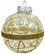 Διάφανη με Χρυσό Γκλίτερ Χριστουγεννιάτικη Μπάλα 8cm 224047