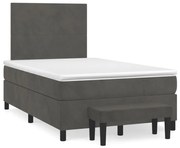 ΚΡΕΒΑΤΙ BOXSPRING ΜΕ ΣΤΡΩΜΑ ΣΚΟΥΡΟ ΓΚΡΙ 120X190 ΕΚ. ΒΕΛΟΥΔΙΝΟ 3270458