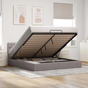 vidaXL Οθωμανικό κρεβάτι με στρώμα Taupe 160x200cm ύφασμα