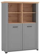 Βιτρίνα Valencia POP 2K Γκρί Γραφίτης - Artisan Oak - Γκρί Μάτ 103.5*41*143 εκ. 103.5x41x143 εκ.