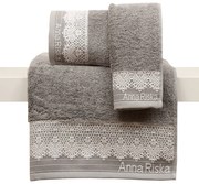 Πετσέτα Σετ Με Κορδέλα 3τμχ Des. Karla 4.Grey Anna Riska Σετ Πετσέτες 100% Cotton