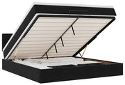 vidaXL Οθωμανικό κρεβάτι με στρώμα & LEDs Μαύρο 160x200cm Velvet