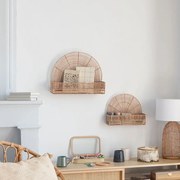 Ράφια Τοίχου (Σετ 2τμχ) A-S Rattan Shelf Wonderly 182107