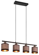 Φωτιστικό Κρεμαστό Ράγα RL Lighting Davos R31554041 Μαύρο με Τοπέ καπέλο