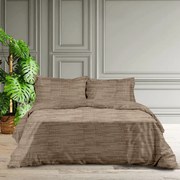 Φανελένια Παπλωματοθήκη Μονή (Σετ 160x240) Makis Tselios Lines Brown