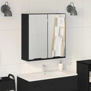 vidaXL Ντουλάπι μπάνιου με καθρέφτη με ράφι Μαύρη δρυς 64 x 20 x 67 εκ