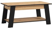 Τραπεζάκι Σαλονιού Piave Artisan Oak - Μαύρο Μάτ 101x55x47 εκ. 101x55x47 εκ.