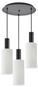 SE21-BL-4-3BL-GL3 ADEPT TUBE Black Pendant White Glass+ HOMELIGHTING 77-8565