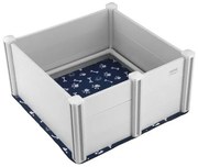 VEVOR Dog Whelping Box 38.6x38.6x18.1in PVC with Rails Pee Pad for Dogs Puppies